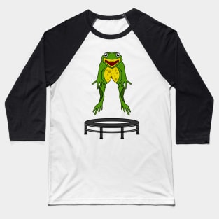 Funny frog is jumping on a trampoline Baseball T-Shirt
